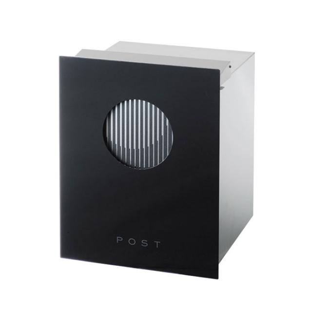 ポスト 郵便受け 埋め込み タイプ郵便ポスト 大型配達物対応 和の文 埋め込み 窓 櫺子 ブラックの通販は