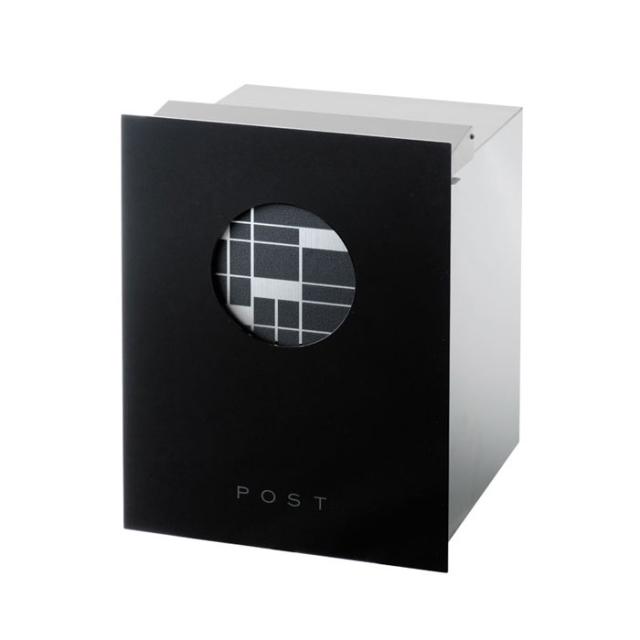 ポスト 郵便受け 埋め込み タイプ郵便ポスト 大型配達物対応 和の文 埋め込み 窓 格子 ブラックの通販は