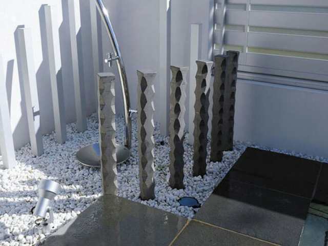 玄関 アプローチ 門柱 柱 三州いぶし瓦 いぶし銀 いぶし陶木 円筒 H600×90角 フェンス デザイン柱 装飾 diy - 1