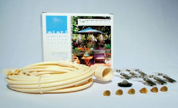 節電・暑さ対策グッズ 水だけミスト冷房ミスティ クーリングシステム ポータブルキット 霧発生装置 ホースの長さ6.6m ミストライン3m クの通販は 9,350円