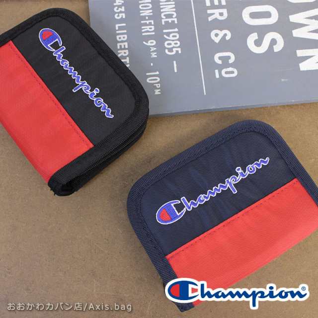 チャンピオン Champion ストラップ付きマジックテープ開閉二つ折り財布