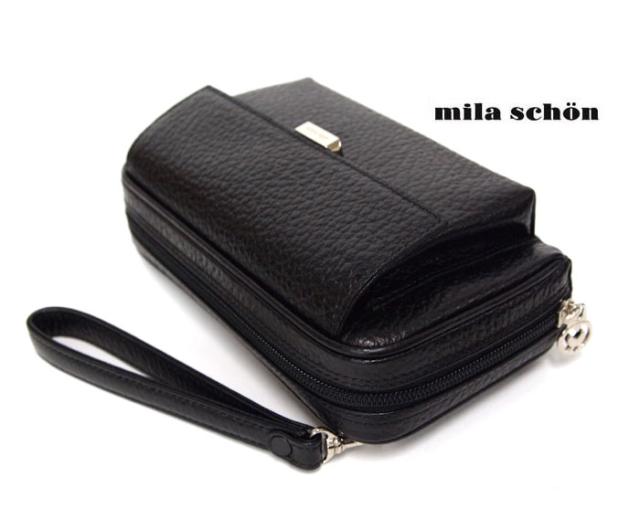 ミラショーン mila schon セカンドバッグポーチ21cm ストラップ付き Nero ネロ 197214(北海道沖縄/離島別途送料) 正規取扱店