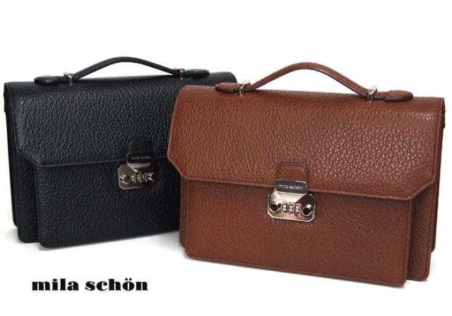 ミラショーン mila schon ビジネスバッグ B5対応 鍵付き フラップ付の3層デザイン Nero ネロ 197507(北海道沖縄/離島別途送料) 正規取扱店
