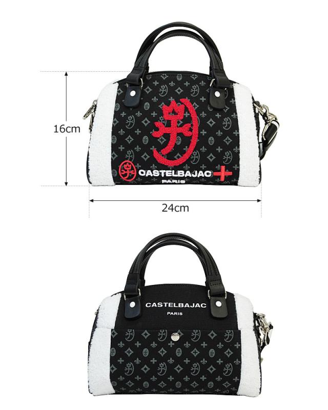 【美品】カステルバジャック アミン 2way ミニボストンバッグ ロゴ 総柄 赤 カステルバジャック アミン 2way ミニボストンバッグ ロゴ 総柄 赤