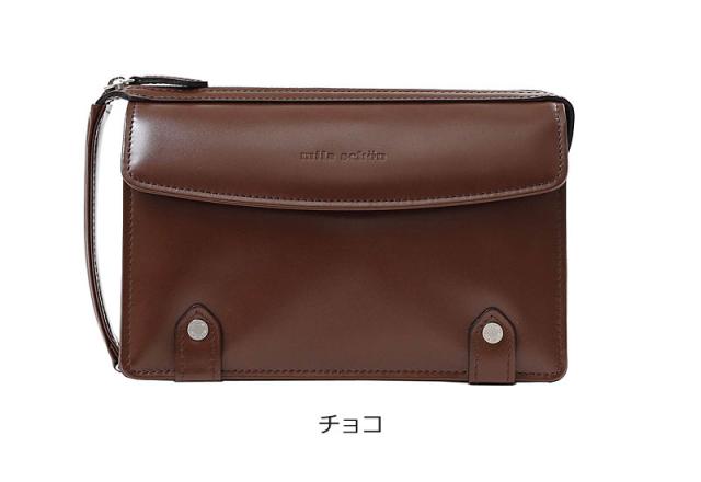 ミラショーン mila schon レザーセカンドバッグ 22cm 日本製 ニュー