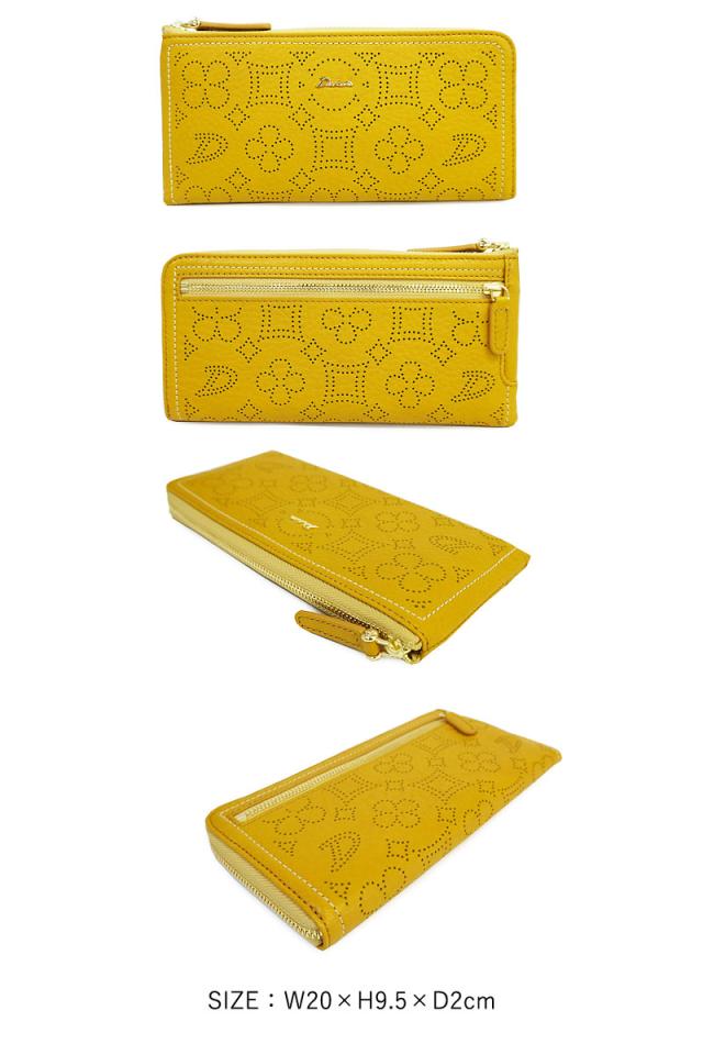 新品　ダコタ　長財布　黄色 Dakota ダコタ 財布 長財布 レザー かぶせ 牛革 本革長財布 被せ