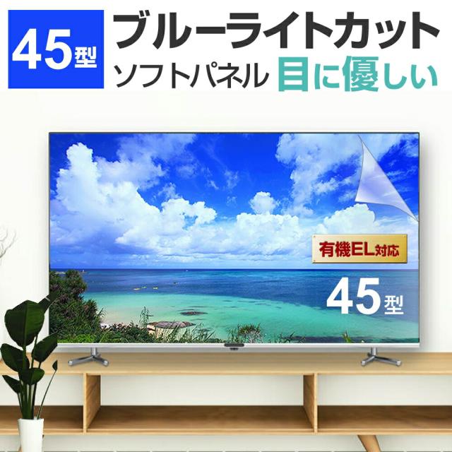 液晶テレビ保護パネル 45型 ブルーライトカット テレビ保護パネル 45インチ bravia ブラビア viera ビエラ regza レグザ 保護 フィルム 画面 モニター 破損 防止 UV 保護 テレビガード 薄型 カバー 互換品