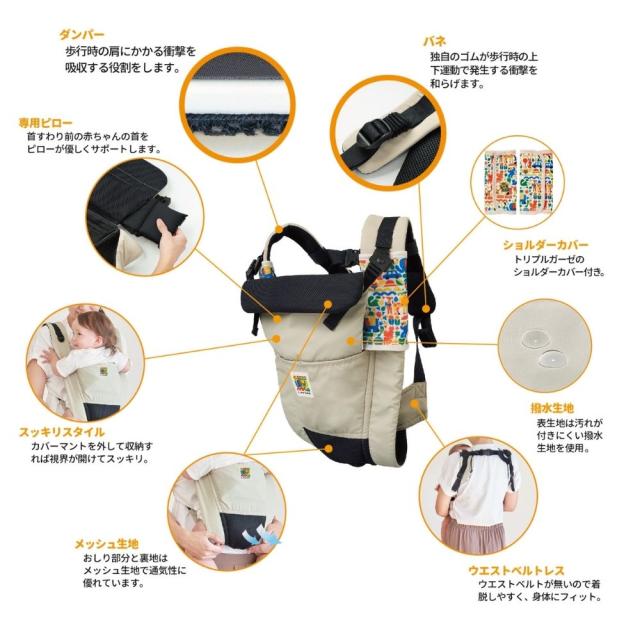エイテックス EIGHTEX ユーモベビー 5WAYベビーキャリー 抱っこ紐 送料無料 新生児から36ヵ月頃まで 寝かせ抱き しっかり抱き 対面抱っこ 前向き抱き おんぶ 洗濯可 はっ水生地 メッシュ生地 出産祝い ベビー用品_9
