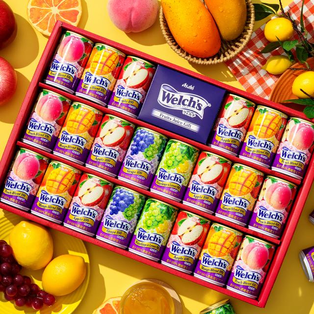 Welch's 果汁100%飲料ギフトセット22缶入り お中元 夏 ギフト 果汁100 ジュース詰め合わせ ウェルチ 22本