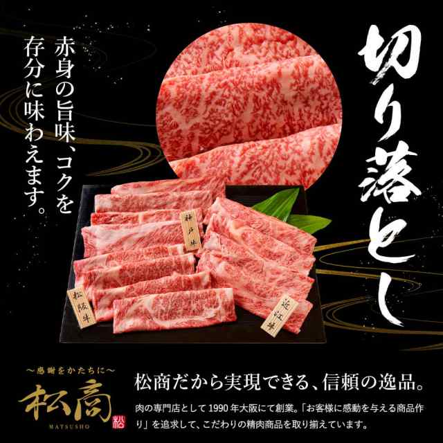 お歳暮 ギフト お年賀 肉 ギフト 送料無料 松商 日本3大和牛セット