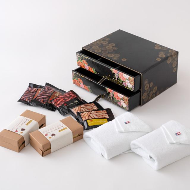 お歳暮 ギフト プレミアム お菓子 スイーツ 送料無料 カステラ 匠菴謹製 ミニたんす御進物 ほまれ かすてぃら&今治産たおる HMKF-AJZ3 誕生日プレゼント お歳暮 ギフト プレミアム お菓子 スイーツ 送料無料 カステラ 匠菴