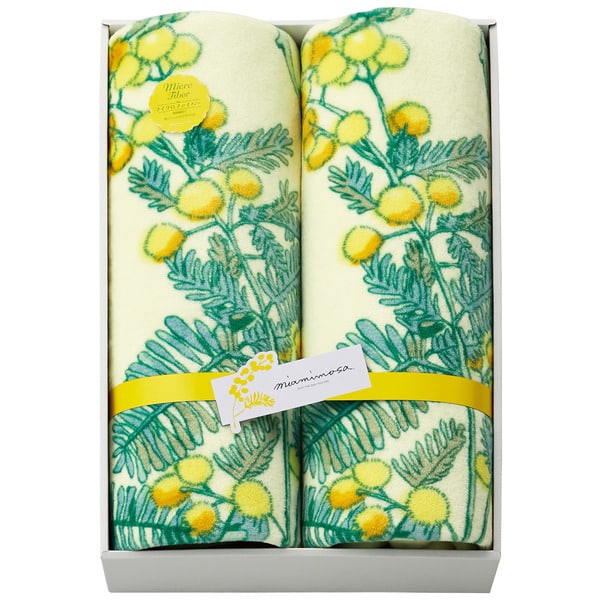 ミアミモザ プリントマイクロファイバー毛布2P MM81000 （送料無料） 結婚 出産 内祝い お祝い 出産内祝い お返し 香典返し 引っ越し ご挨拶 快気祝い 入学 就職 退職 の通販は 8,360円