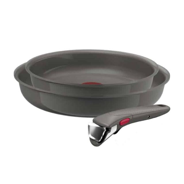 送料無料 ティファール T-fal インジニオ・ネオ IHセラミックグライド アースグレー セット3 L26693 / IH対応 ガス火対応 取っ手の取れる フライパン 22cm 26cm 取手 オーブン調理 食洗機対応 調理器具 キッチン用品 JGS_3