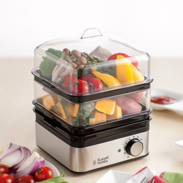 送料無料 ラッセルホブス Russell Hobbs ミニスチーマー 7910JP 蒸し器 電気 電動 フードスチーマー 蒸し料理 ゆで卵メーカー 電気蒸し器 スチームクッカー せいろ キッチン家電_1