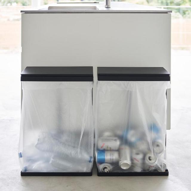 tower 山崎実業 スリム蓋付き分別ゴミ袋ホルダー タワー 45L 横開き 2