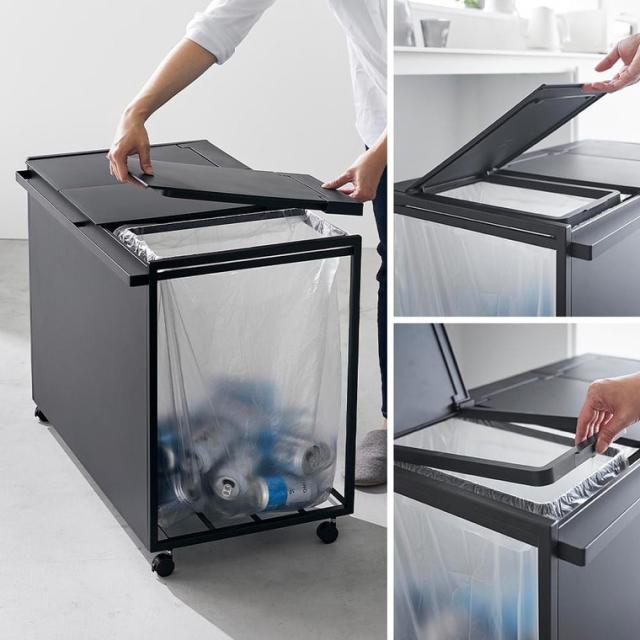 tower 45L分別ゴミ箱 ブラック キャスター蓋付き 山崎実業 蓋付き