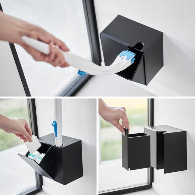 山崎実業 tower ウォール流せるトイレブラシ&替えブラシホルダー 