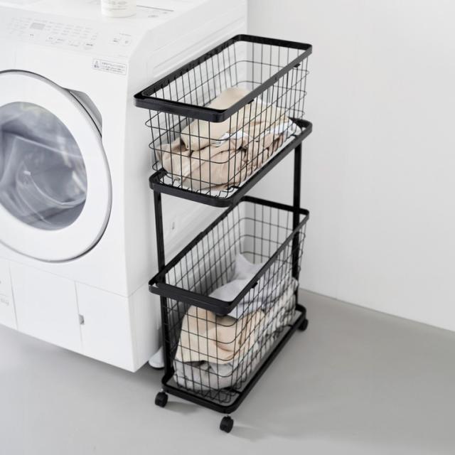 山崎実業 tower ランドリーワゴン+バスケット タワー スリム 公式 8464