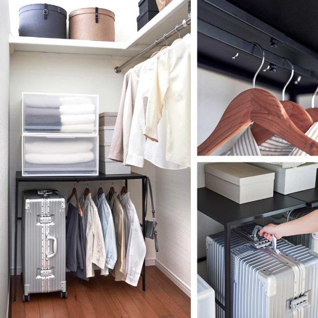 tower 山崎実業 伸縮キャリーケース上ラック タワー 幅51〜92cm