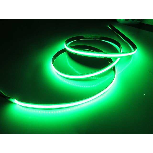 超光量! 24v COB 面発光 LED テープライト 5ｍ巻き 極薄2mm 緑 グリーン 色ムラなし カット使用可能 ランプ アンドン