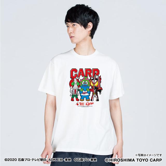 広島東洋カープ×仮面ライダー Tシャツ スラィリー 集合 V3・セイバー