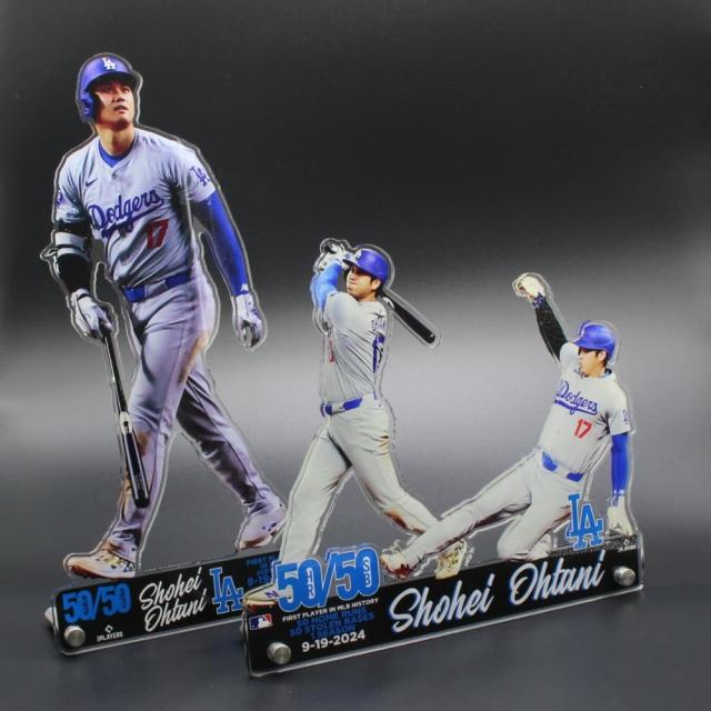 【史上初50/50達成記念】大谷翔平 ドジャースグッズ SHOHEI OHTANI「50/50 モーメント(ホームラン＆盗塁)」アクリルスタンド（スタンディー）MLB Los Angeles Dodgers Shohei Ohtani 50/50 Moment Acrylic Player Standee ラッピング可_7