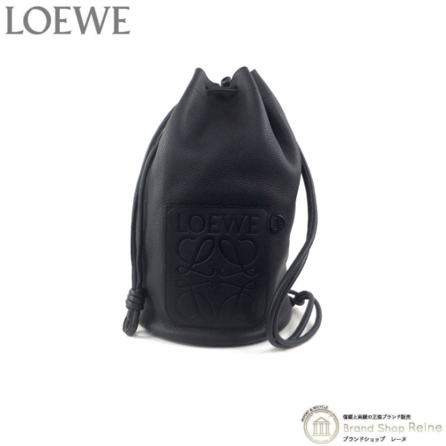 新品同様 ロエベ（LOEWE） セーラーバッグ エンボス アナグラム ドローストリング ショルダー バケットバッグ B734Z17X13 ブラック  中古｜au PAY マーケット