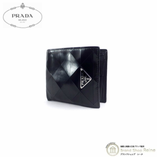 新品未使用) プラダ（PRADA） ブラッシュドレザー トライアングルロゴ