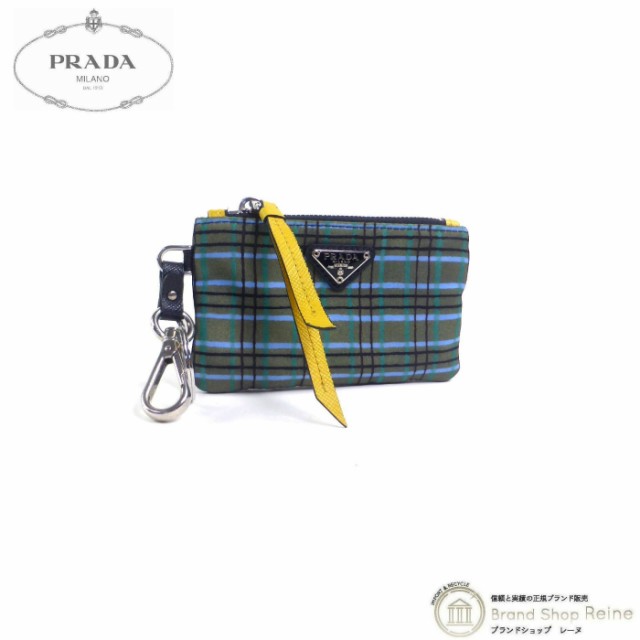 美品 プラダ（PRADA） サフィアーノ トライアングル キーリング付き ...