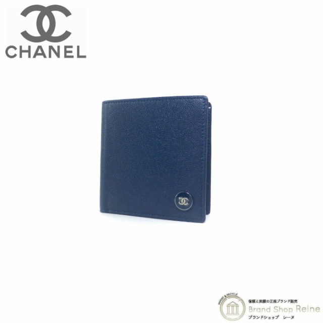 未使用品 シャネル（CHANEL） ココボタン キャビアスキン 二つ折り