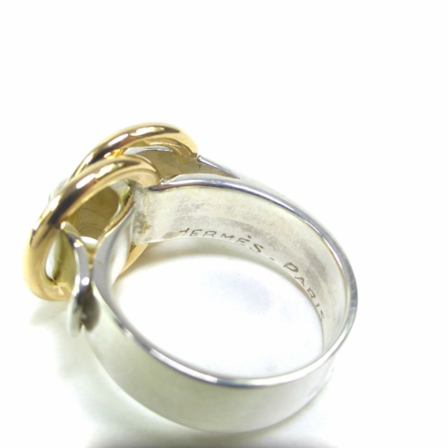 HERMES エルメス リング 指輪 ドゥザノー リング コンビリング 筆記体 サイズ10号 シルバー 美品  52767