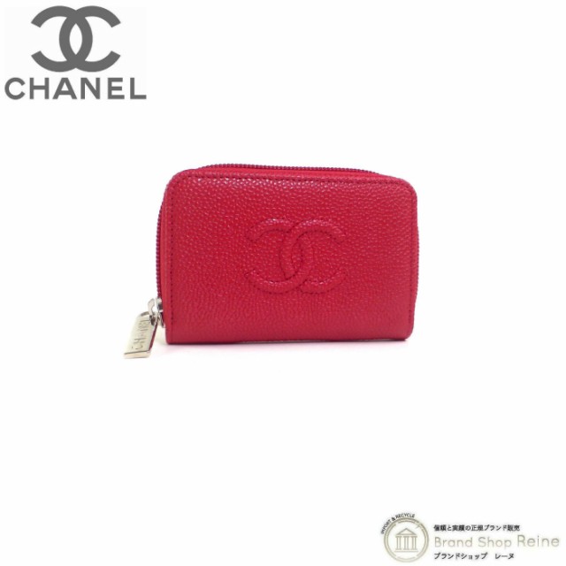 CHANEL ラウンドファスナー コインケース 小銭入れ キャビアスキン