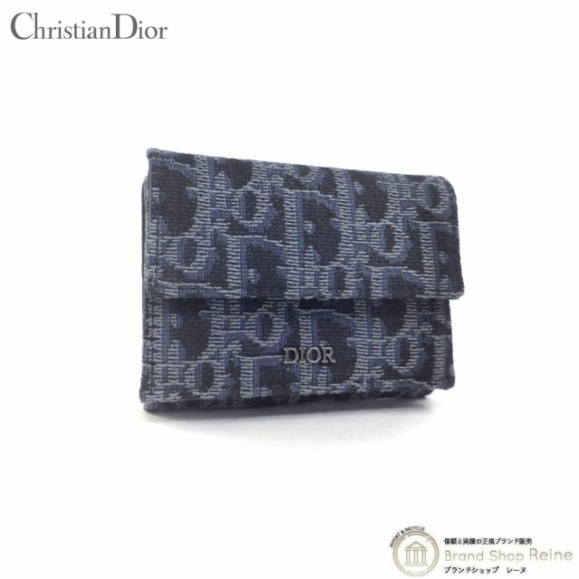 Christian Dior 三つ折り財布 オブリーク ジャカード コンパクト