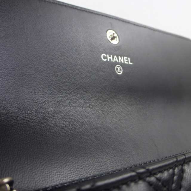 新品同様 シャネル（CHANEL） ラムスキン マトラッセ ロング フラップ