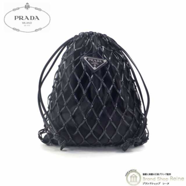 中古 プラダ（PRADA） メッシュ サテン クラッチ ショルダー バッグ ...