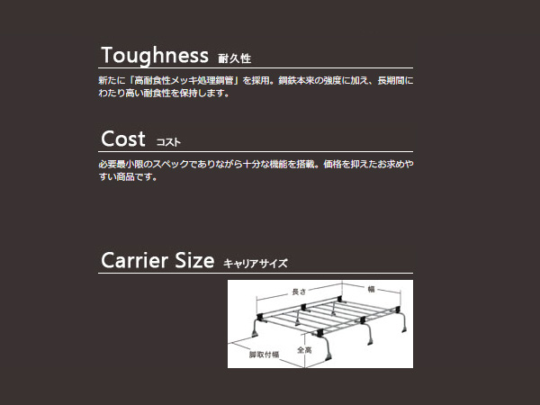 ボンゴブローニィ H2# 標準ルーフ 標準幅 R1.5〜 ルーフキャリア