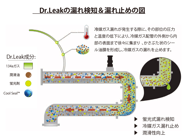 リークラボジャパン Dr.Leak ドクターリーク スターターキット LL-DR301 R-134a専用 漏れ止め LL-DR1 3本 注入ホース UVライト 送料無料_6