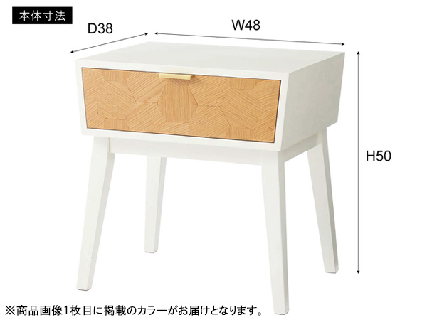 東谷 ナイトテーブル ブラック W48×D38×H50 GT-311BK ナイト サイド 引き出し 収納 スクエア 寝室 机 メーカー直送 送料無料_1