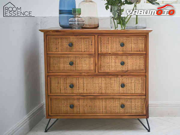 東谷 チェスト ブラウン W80×D40×H75 GUY-372 チェスト 収納 引き出し