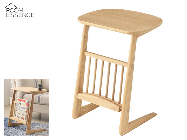 東谷 ヘンリー サイドテーブル 幅44cm マガジンラック付 ナチュラル ベージュ テレワーク 机 HOT-535NA あずまや メーカー直送 送料無料の通販は