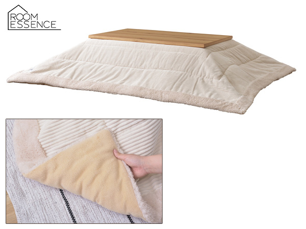 東谷 薄掛けこたつ布団 長方形 コーデュロイ風 ホワイト ボア おしゃれ コタツ ふとん KK-142WH あずまや メーカー直送 送料無料の通販は 8,219円