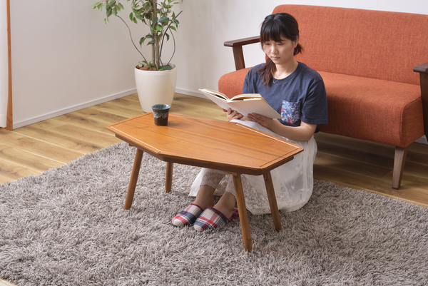 東谷 こたつテーブル ライトブラウン W80×D50×H36.5 KT-213 炬燵