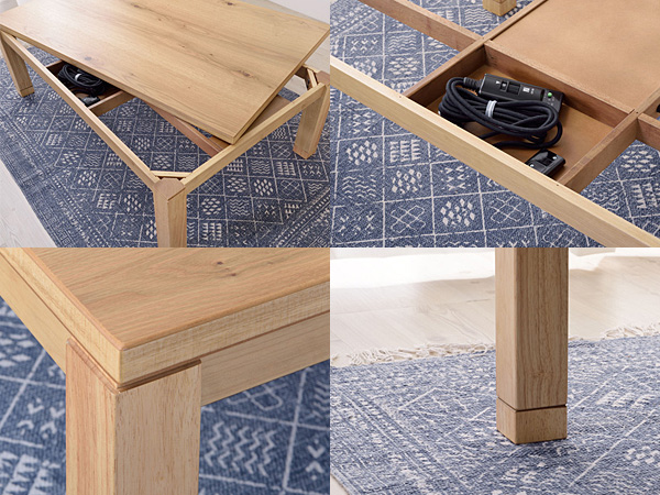 東谷 コタツテーブル ナチュラル W135×D80×H36/40 KTJ-135NA 組立式