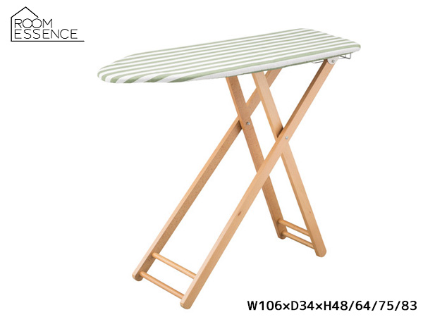 東谷 アイロン台L グリーン 緑 ストライプ おしゃれ アイロン置き ロータイプ 折りたたみ式 LFS-272GR あずまや メーカー直送 送料無料
