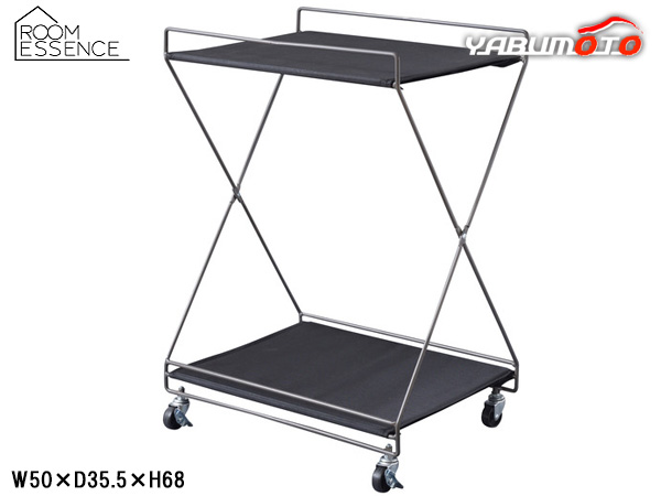 東谷 フォールディングワゴンL ブラック W50×D35.5×H68 MIP-82BK カート キャスター付き 折りたたみ コンパクト メーカー直送 送料無料の通販は 6,700円