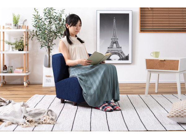 東谷 ポータブルチェア ネイビー W53×D57×H53/57×SH29/33 NS-611NV 一人掛け シンプル リラックス ロータイプ メーカー直送 送料無料の通販は