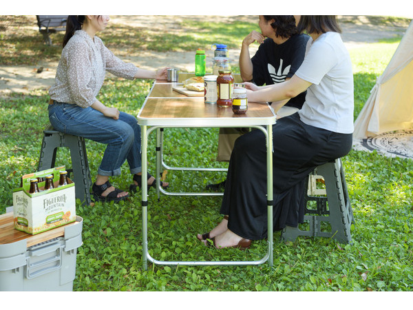 東谷 フォールディングテーブル ワイド D60 ブラウン W180×D60×H54/62/70 ODL-557 横幅180cm 高さ調節 3段階 メーカー直送 送料無料