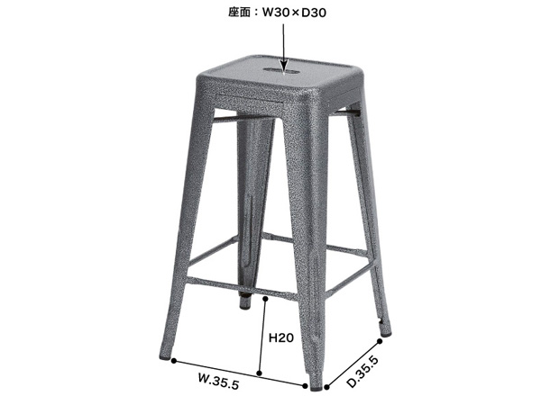 東谷 クレール ハイスツール ブラック W41×D41×H66(座面30×30) PC-132BK 腰掛 台 重ね 収納可 省スペース メーカー直送 送料無料_1