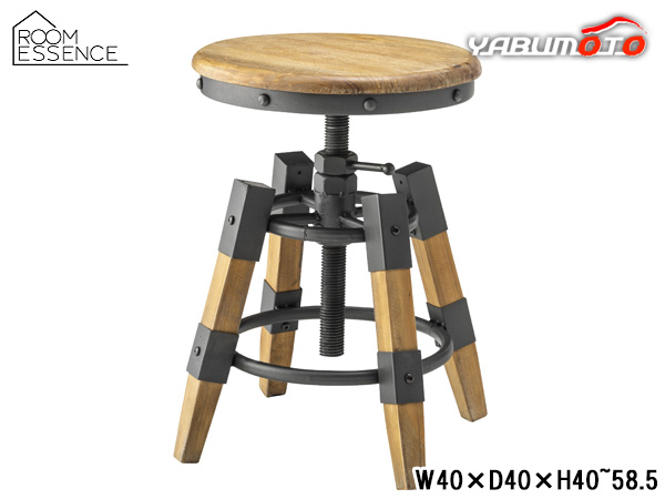 東谷 スツール ナチュラル W40×D40×H40~58.5 TTF-817 レトロ アンティーク風 丸椅子 腰掛 チェア メーカー直送 送料無料の通販は 9,890円