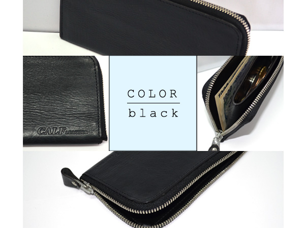 CALF カーフ 本革 バッカス L字ファスナー ウォレット ブラック black レディース メンズ 女性 男性 長財布 プレゼント ギフト 送料無料_1
